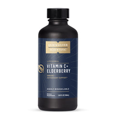 Quicksilver Scientific liposomal C elderberry bottle highlighting the immune support formulation