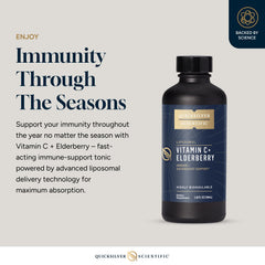 Quicksilver Scientific liposomal C elderberry liquid image emphasizing smooth texture