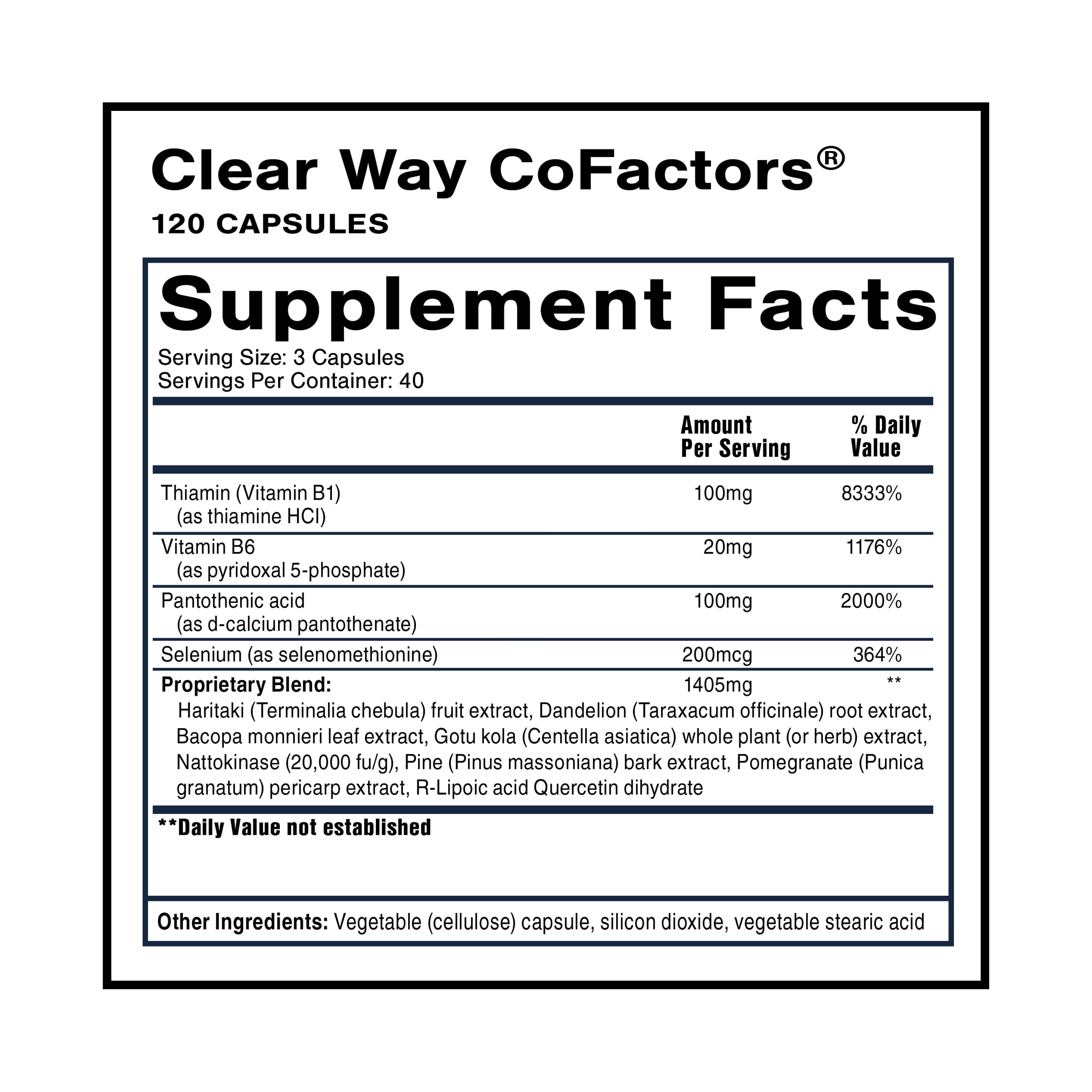 Bottle label close-up shows nattokinase and B vitamins for detox support.