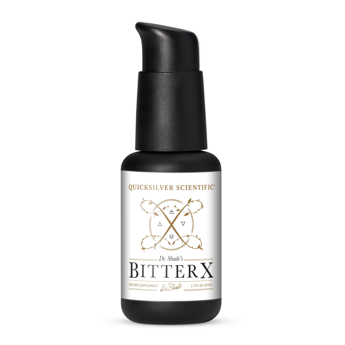 Dr. Shade's BitterX bottle pour for quick digestive support.