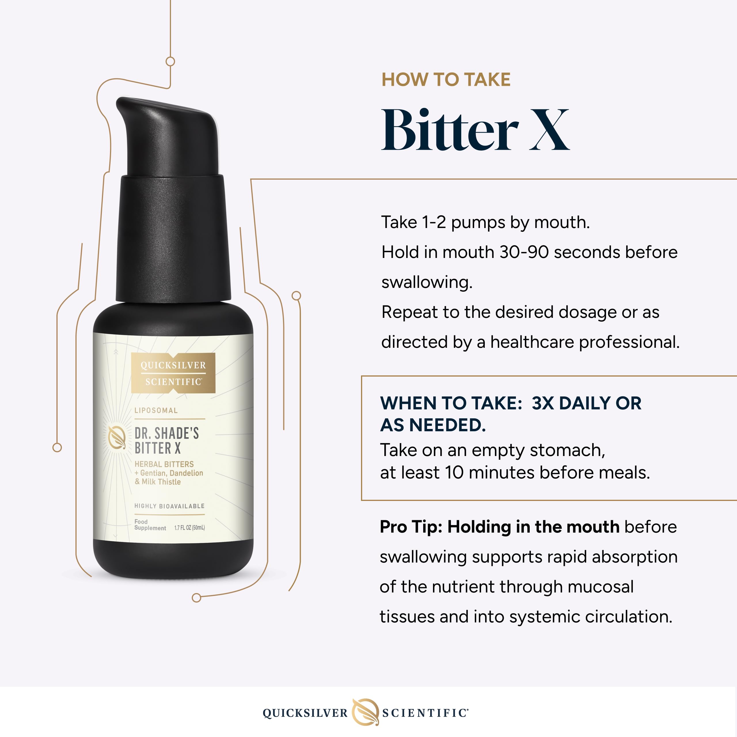 Dr. Shade's BitterX bottle on counter ready for daily use.
