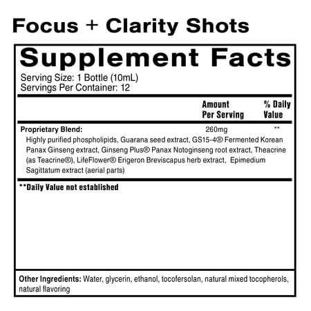 Quicksilver Scientific Focus Clarity Shot pack enables on-the-go mental clarity.