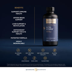 Liposome Ultra Vitamin in a glass reveals vibrant color and clarity.