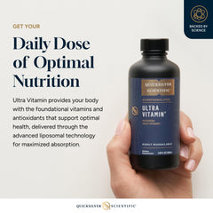 Pouring Liposomal Ultra Vitamin shows easy dosing and quick absorption.