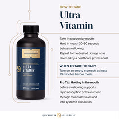 Quicksilver Scientific Liposomal Ultra Vitamin packaging signals premium, clinical-grade formulation.