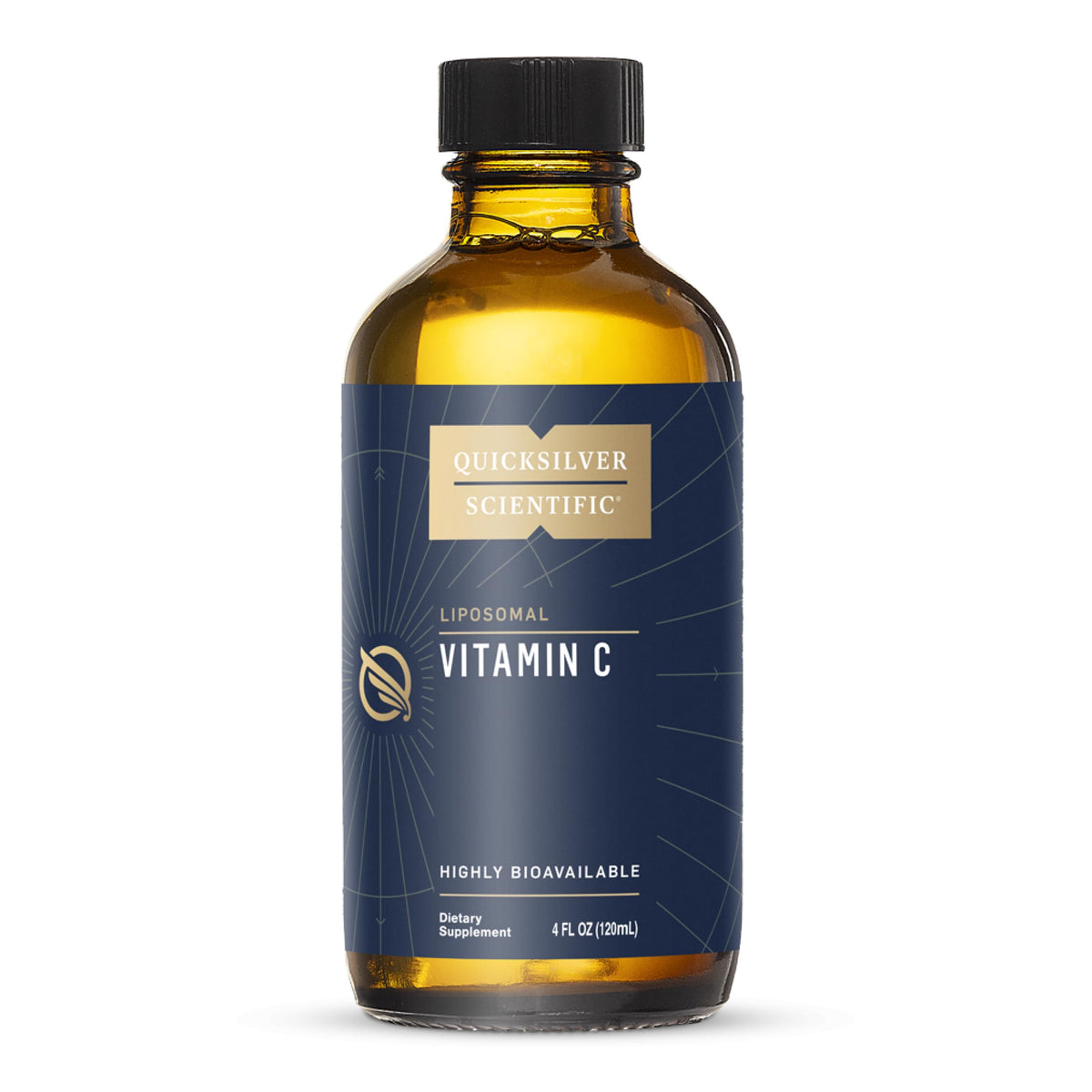 Quicksilver Scientific liposomal vitamin C bottle front showing high absorption potential