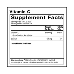 Quicksilver Scientific liposomal vitamin C label with 1000 mg per serving