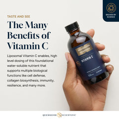 Quicksilver Scientific liposomal vitamin C dropper pouring for easy dosing