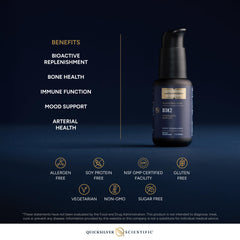 Quicksilver Scientific Nanoemulsified D3K2 ingredient list emphasizes sunflower lecithin and MK-7.