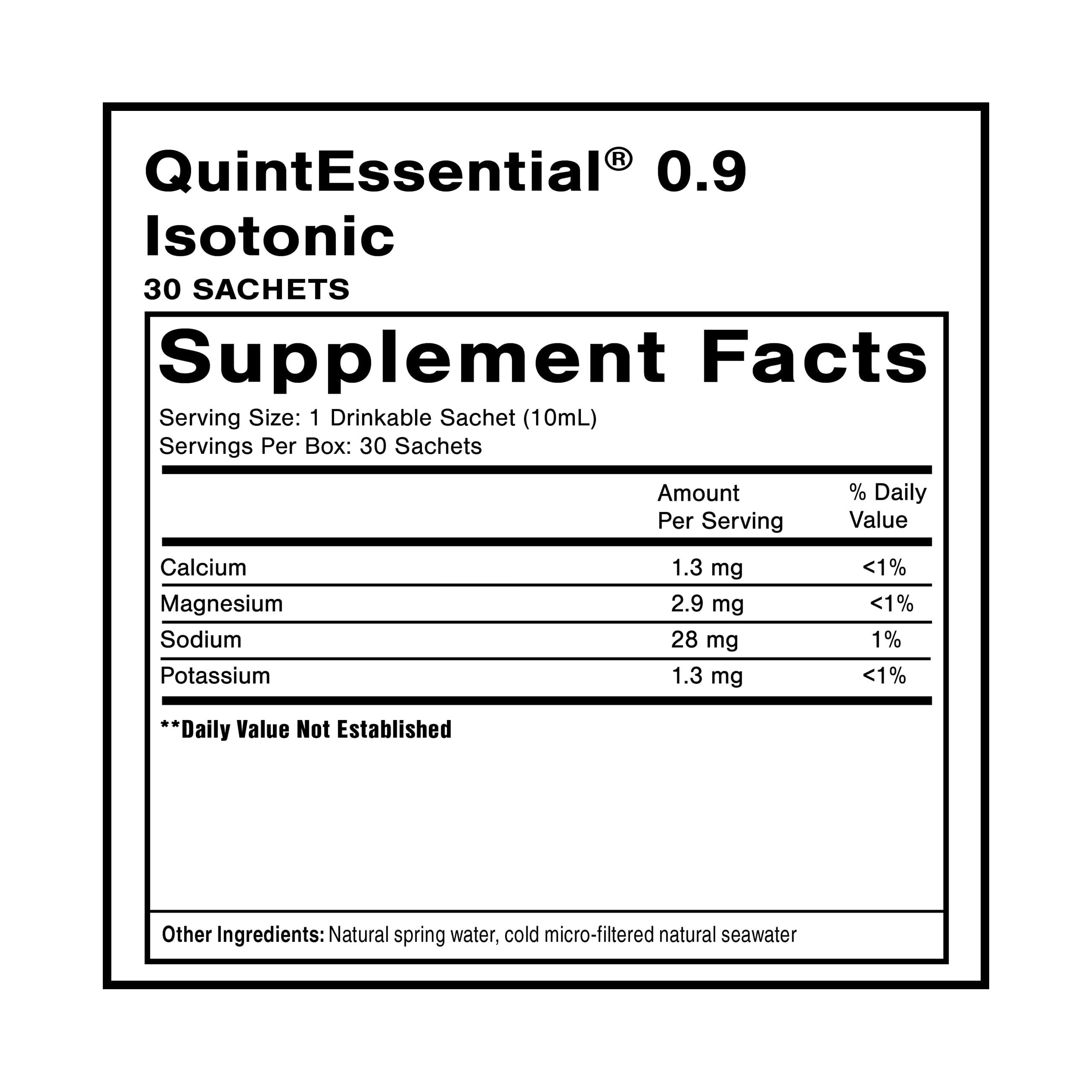 Quicksilver Scientific Quintessential 0.9 box compact travel hydration solution.
