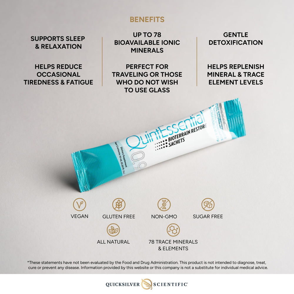 Quicksilver Scientific Quintessential 0.9 travel kit simple daily mineral support.