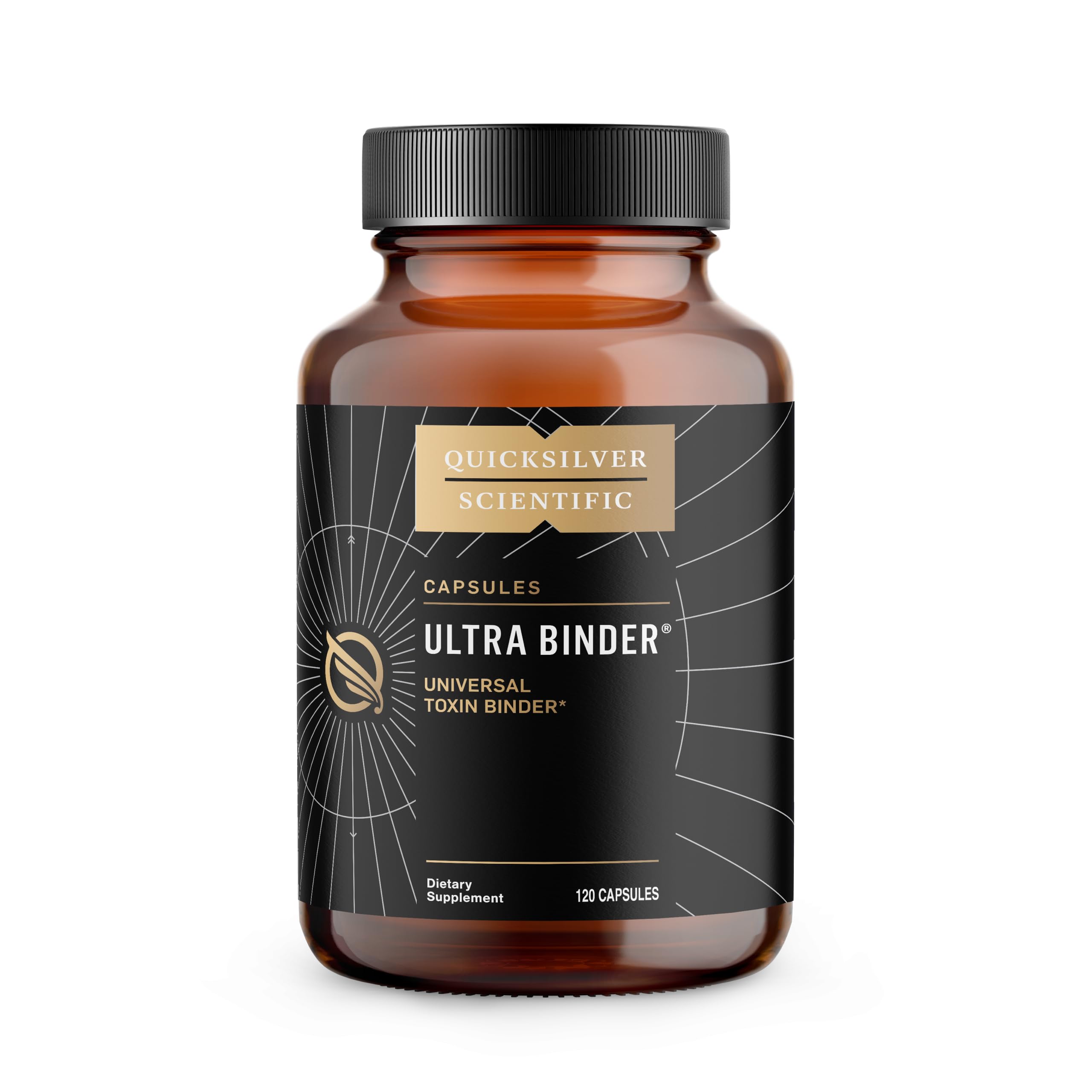Quicksilver Scientific Ultra Binder bottle showing convenient packaging for on-the-go gut support.