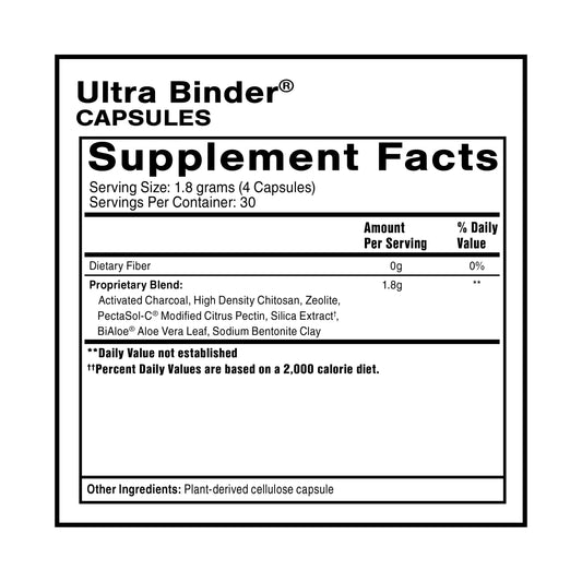 Quicksilver Scientific Ultra Binder capsules close-up highlighting easy daily dosing.