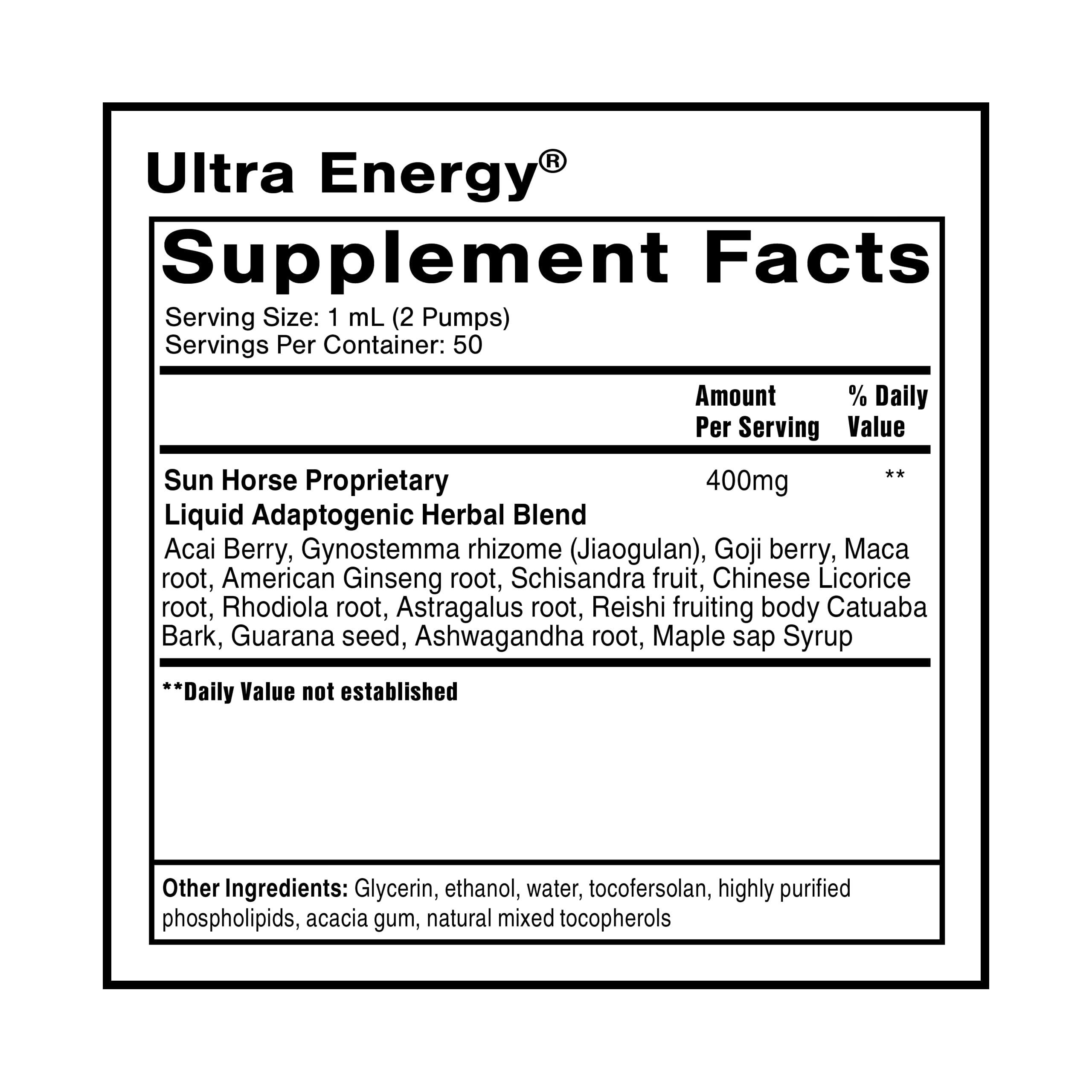 Quicksilver Scientific Ultra Energy bottle side profile for portable daily resilience