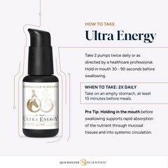 Quicksilver Scientific Ultra Energy bottle demonstrates on-the-go use for everyday vigor