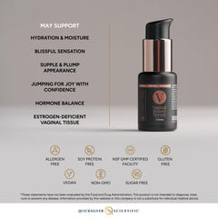 Quicksilver Scientific Vaginal Beauty Serum packaging suggests premium cosmeceutical care.