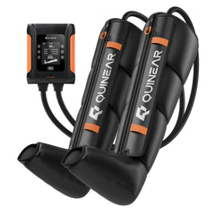 QUINEAR cordless leg recovery boots with travel bag for on-the-go recovery.
