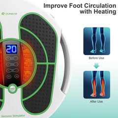 QUINEAR foot massager with LED display for quick setup and monitoring.