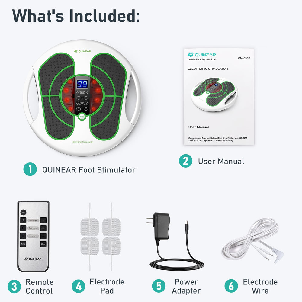 QUINEAR home-use setup shown with compact design and simple storage.