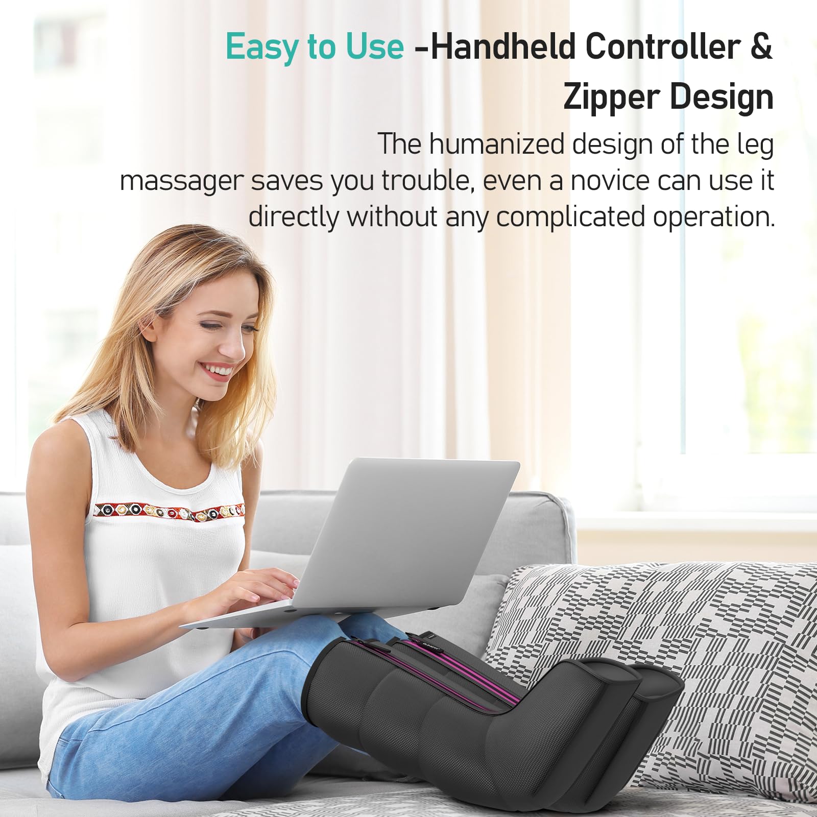 Quinear leg massager arrives gift-ready for mom, dad, or athletes.