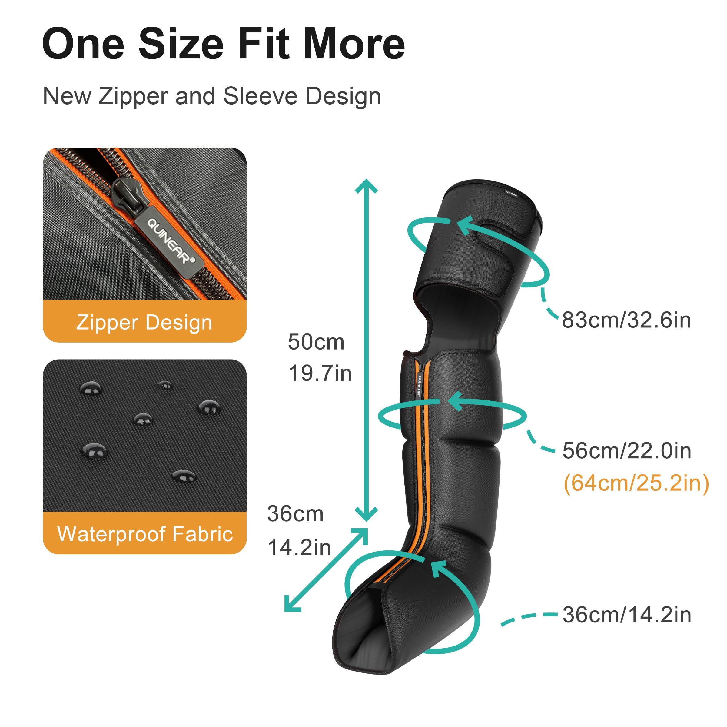 QUINEAR zipper sleeve design highlights easy cleaning and comfortable wear.