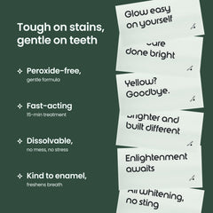 Close-up of Quip Ritual strips being applied to teeth for easy whitening