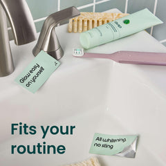 Hydroxyapatite enamel-safe formula shown for gentle care
