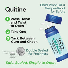 Refreshing mint aroma from Quitine lozenges during use.