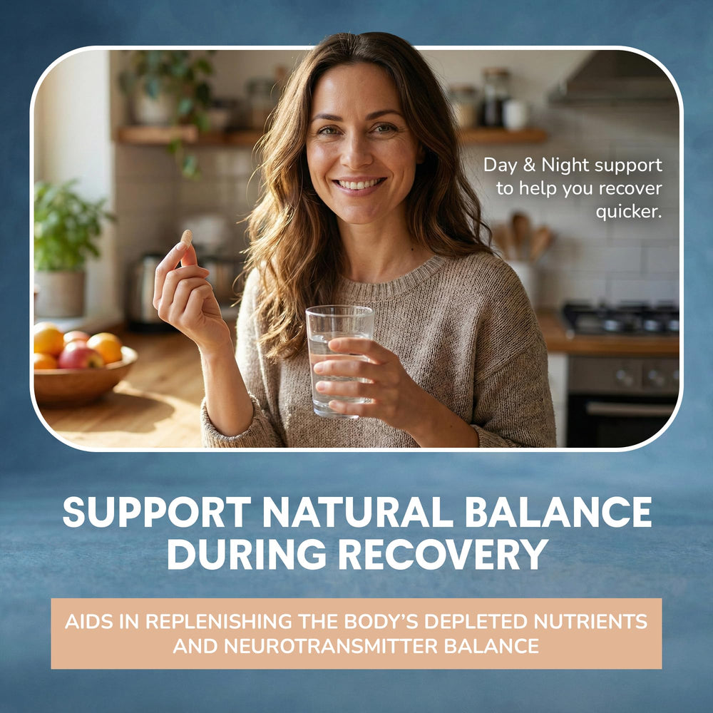 QuitK Recovery Ingredients List highlights adaptogens and vitamins.