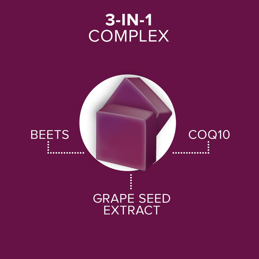 Qunol Beets Chews bottle side label highlights ingredients