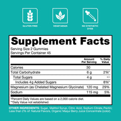 Close-up of Qunol Magnesium Glycinate gummy texture for easy use.