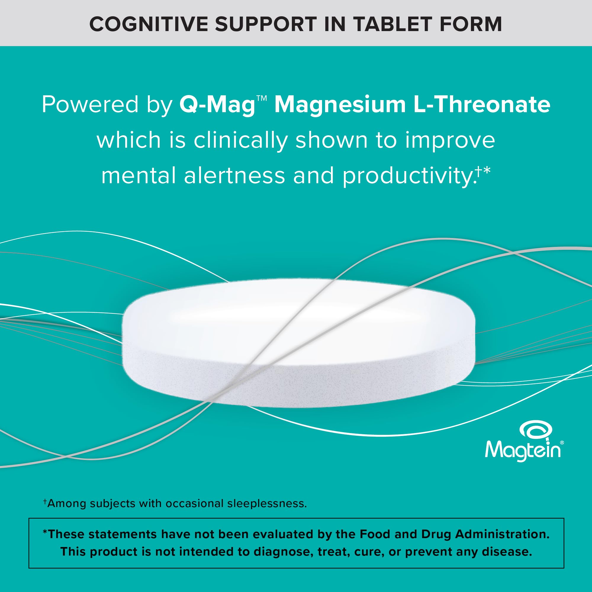 Qunol Q-Mag daily-use design suggests stimulant-free support during work or study.