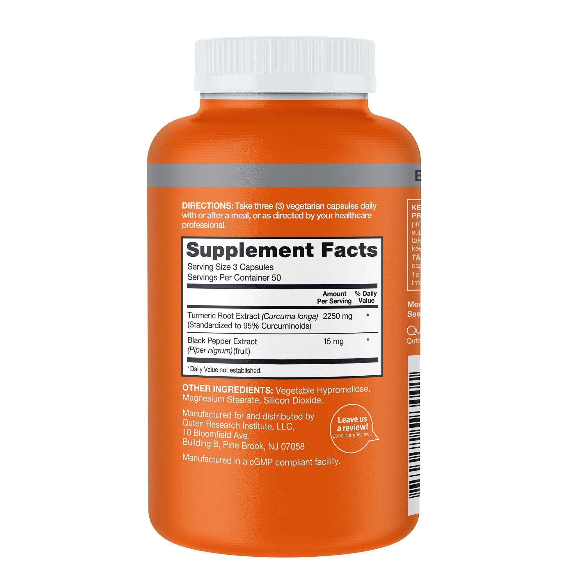 Qunol 2250mg turmeric with 95% curcuminoids delivers high-curcuminoid content