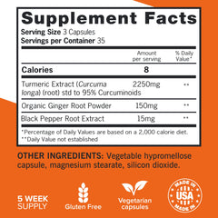 Qunol Turmeric bottle label detail highlights black pepper extract.