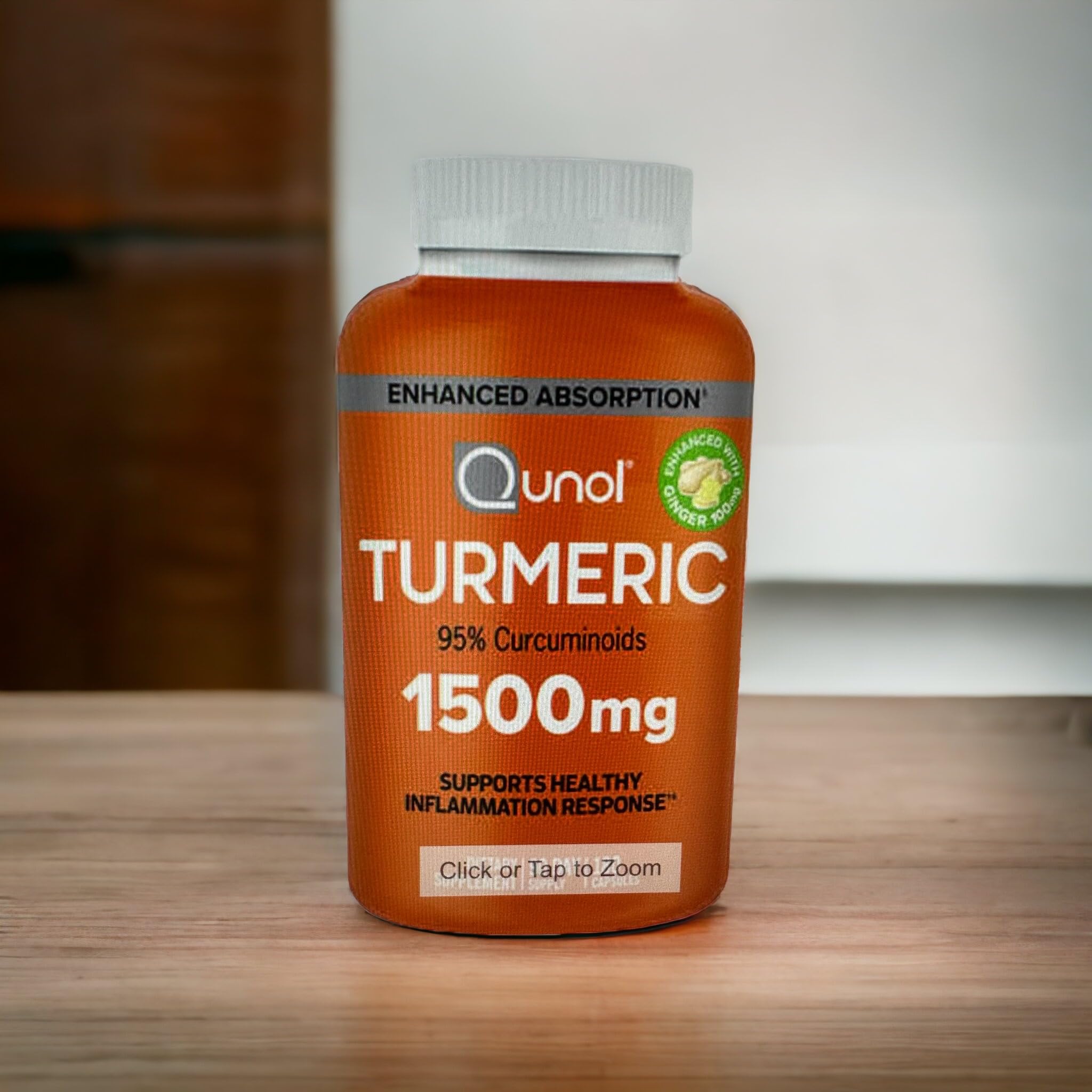 Qunol Turmeric Curcumin packaging featuring 1500 mg curcuminoids per serving