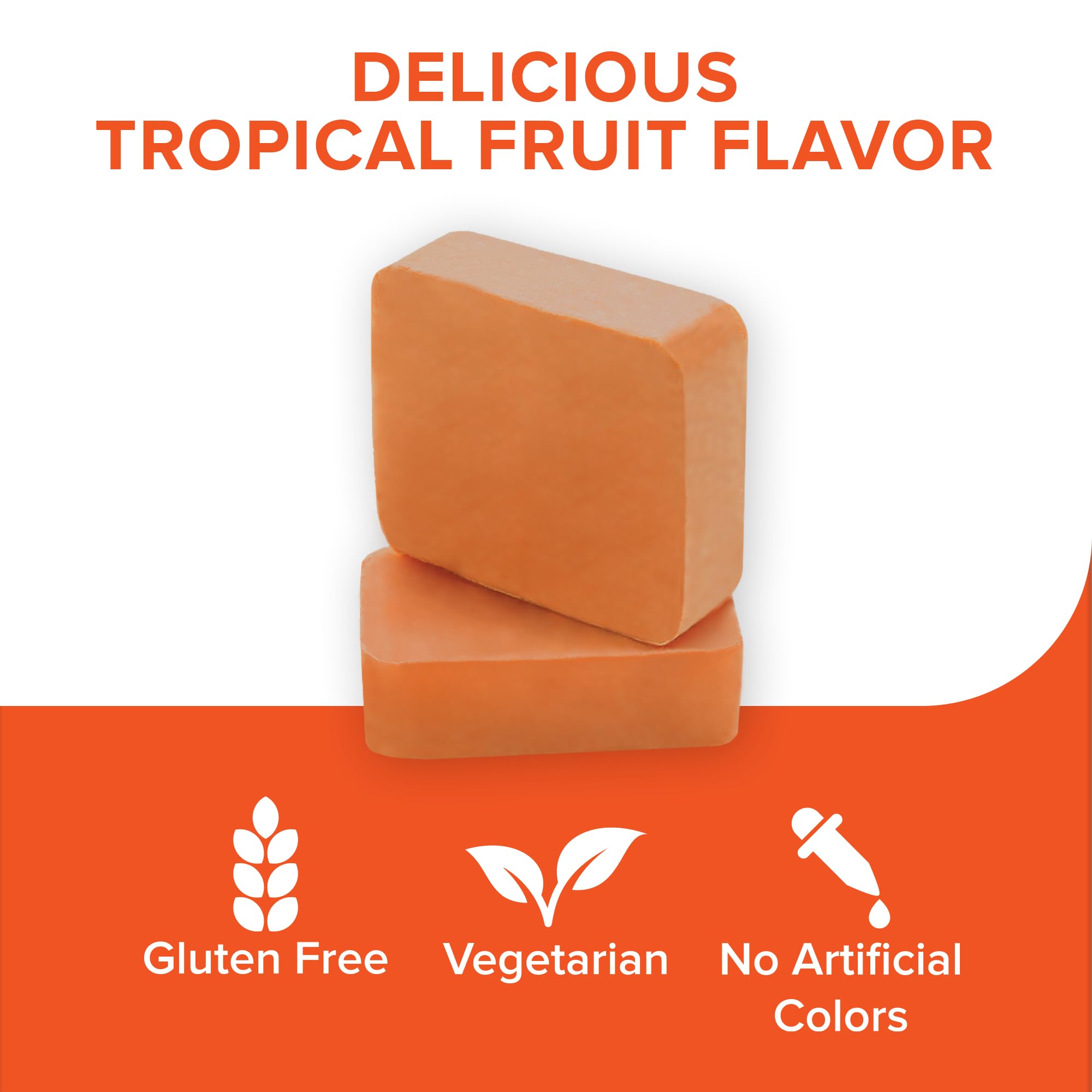 Close-up of chewy texture from Qunol Turmeric & Ginger Soft Chews.