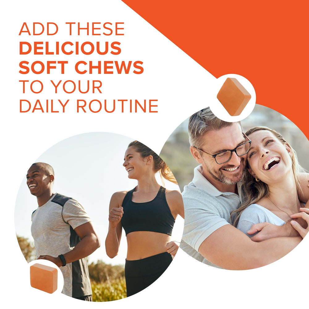 Packaging label shows 750 mg per two chews for Qunol chews.