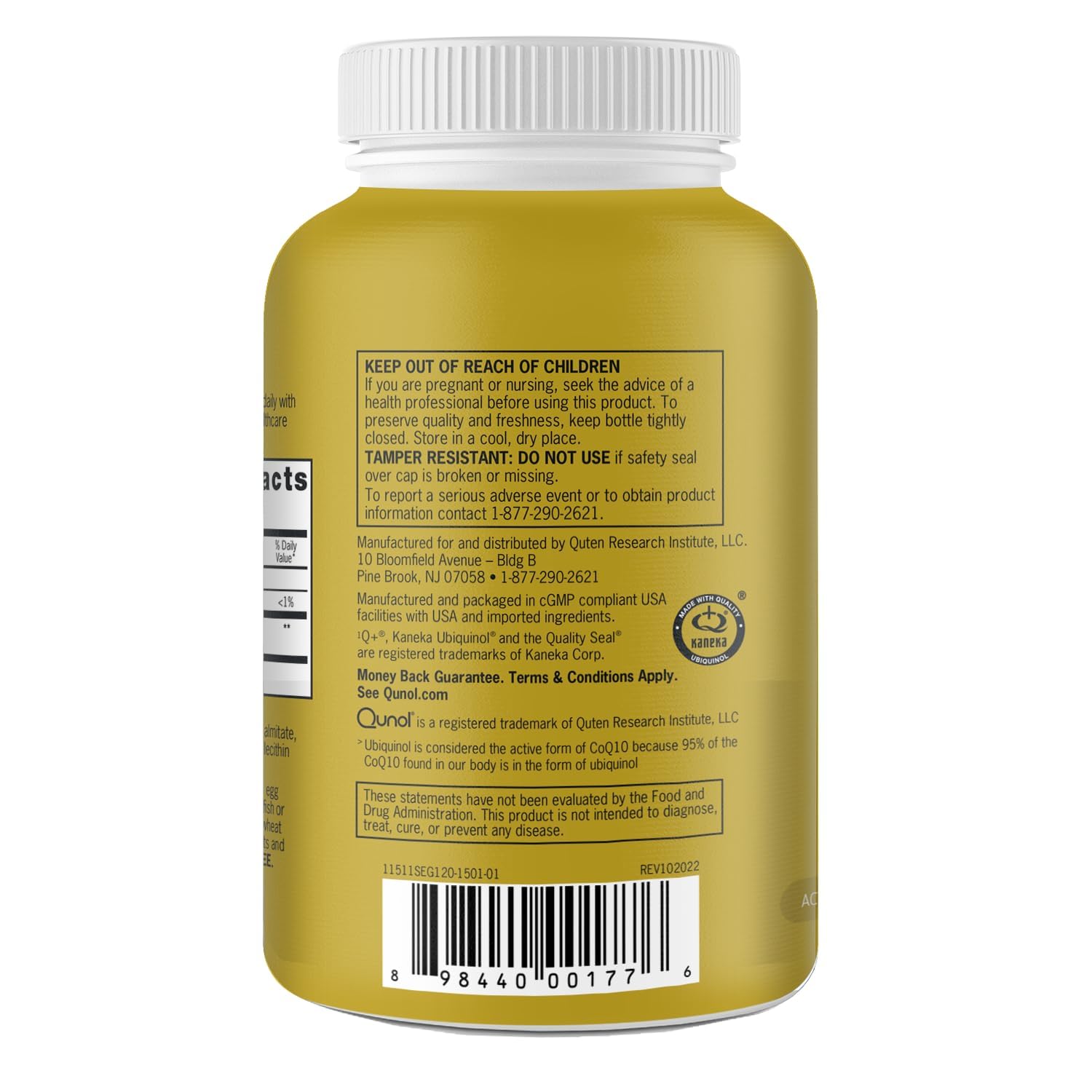 Lifestyle-friendly use scene with Qunol Ubiquinol next to a clock.