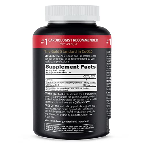 Qunol Ultra CoQ10 front label emphasizes 100 mg potency
