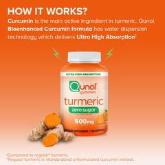Qunol Zero Sugar Turmeric Gummies for joint support after activity