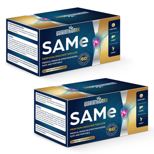 Quorinthiumax SAM-e 500mg capsule close-up for easy swallowing and potency