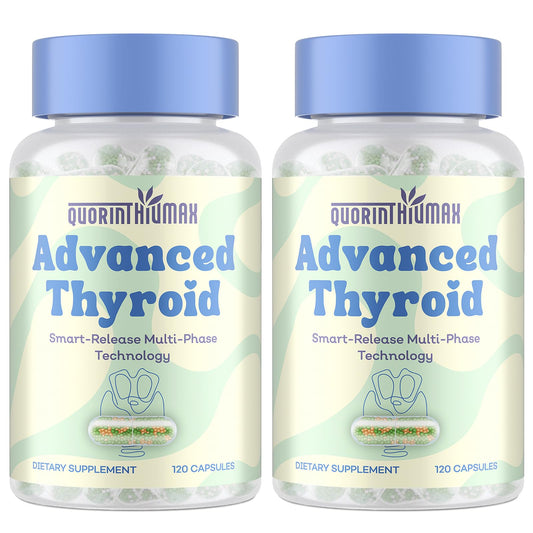 Quorinthiumax thyroid support bottle front view for daily balance