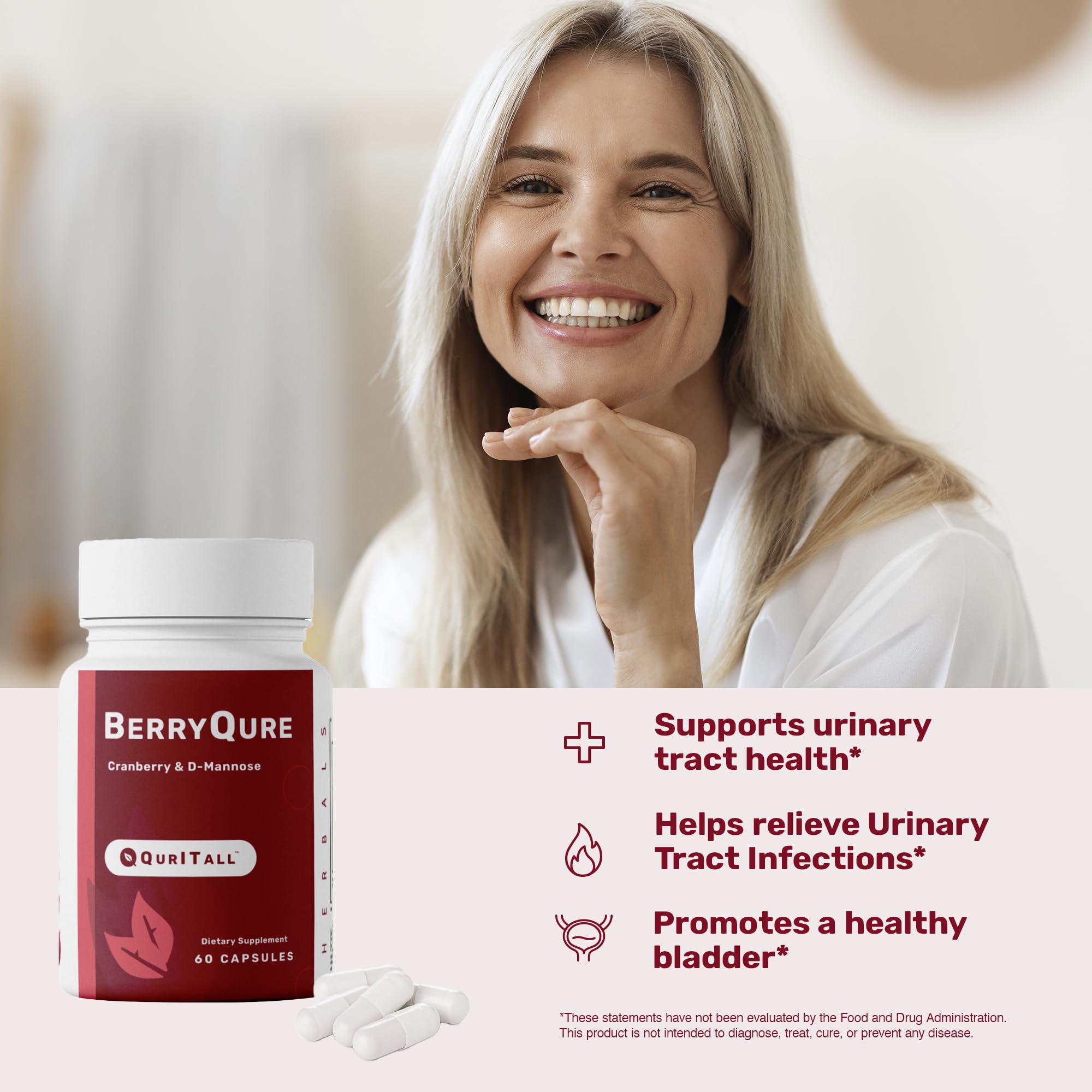 QurItAll BerryQure capsules pack highlights vegan and preservative-free formula.
