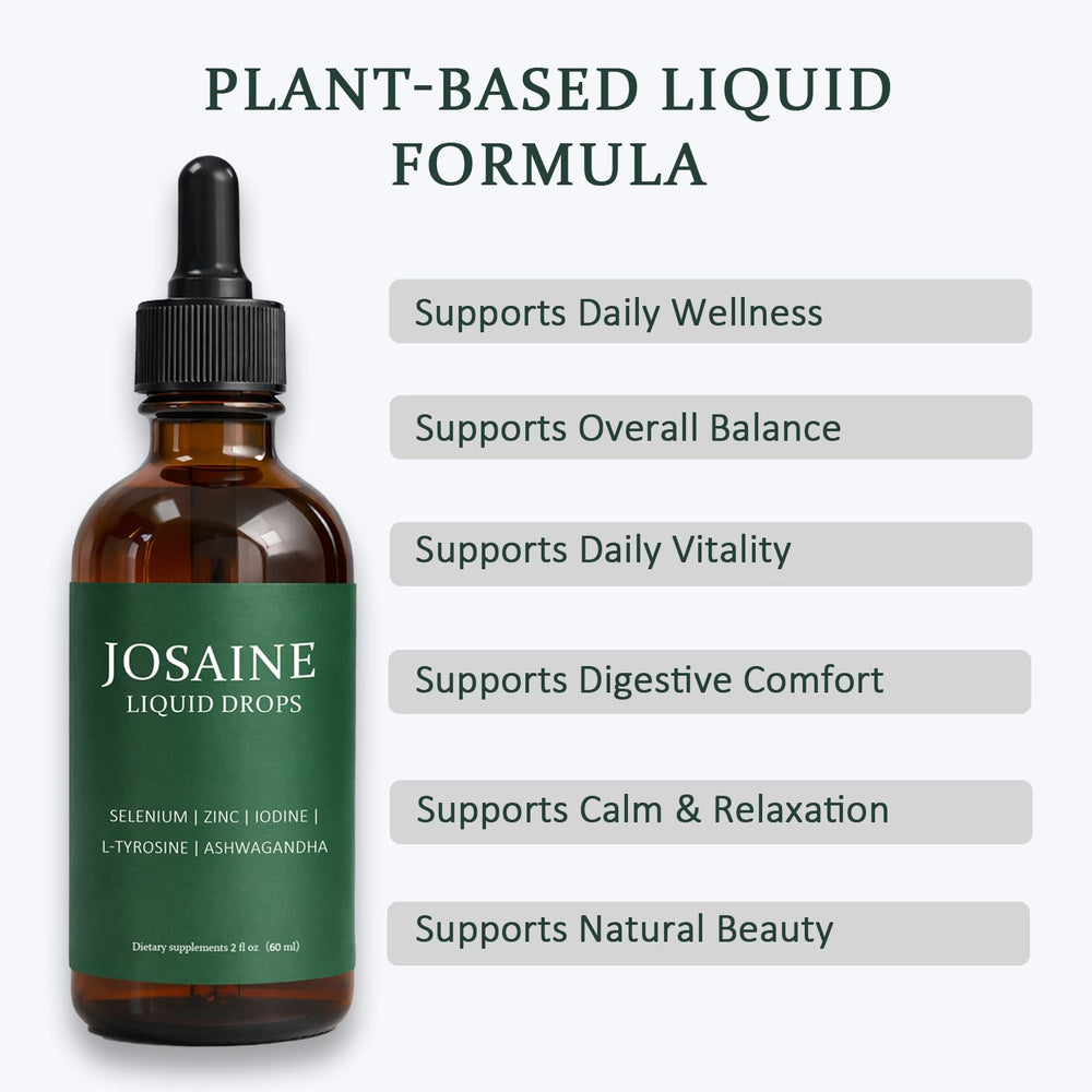 QUZOYU Josaine ThyroidSupport Drops measuring dropper in morning routine.