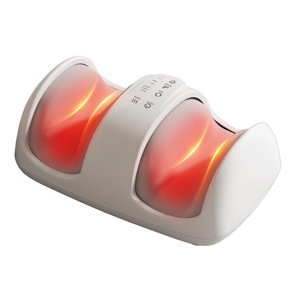 QXC Foot and Calf Massager with rollers provides deep relaxation for feet and calves.