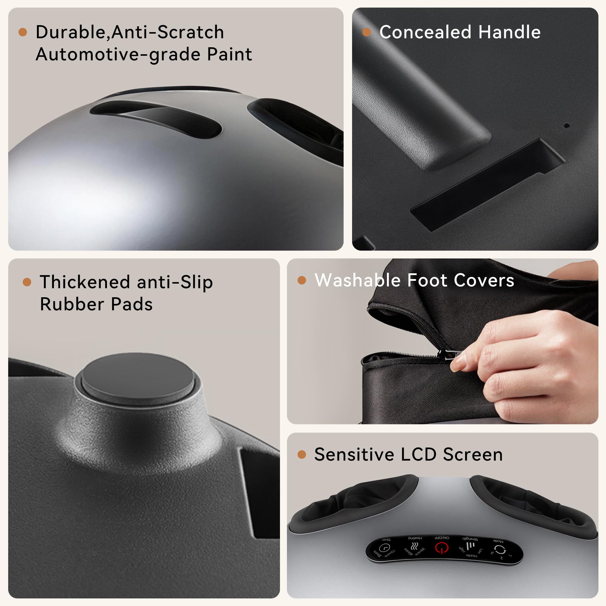 QXC foot massager has a removable washable cover for easy cleaning.