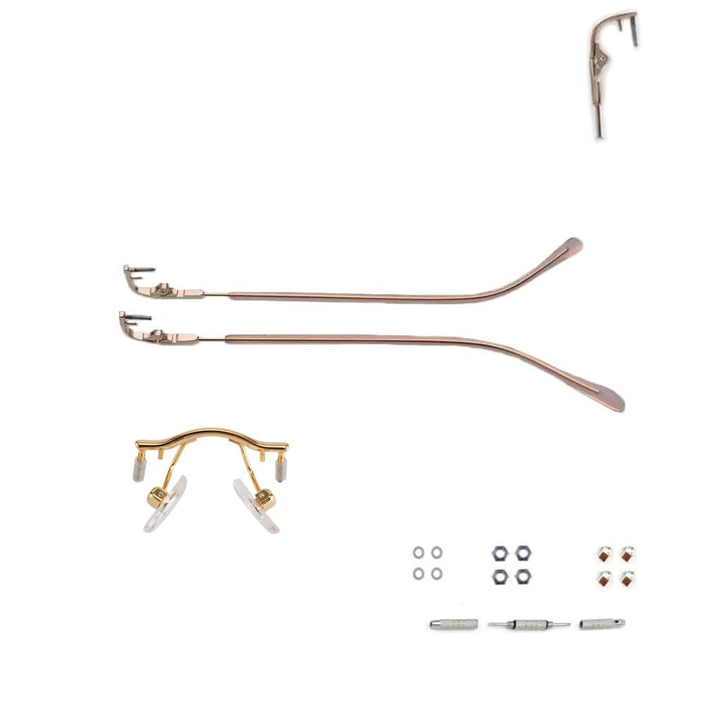 QYAJS temple arms for rimless glasses—durable replacement fit