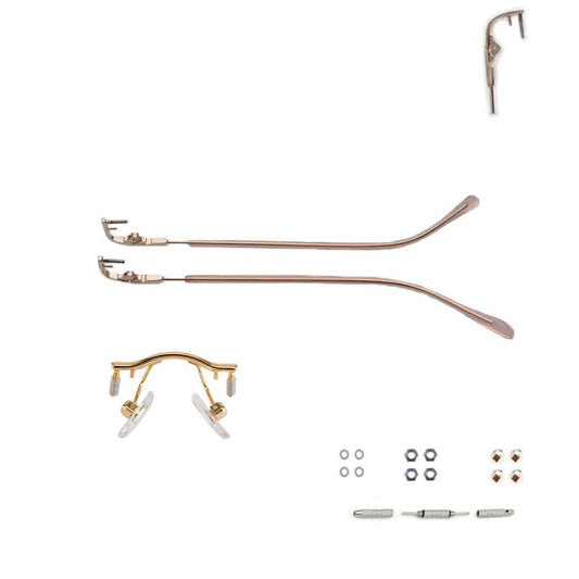 QYAJS temple arms for rimless glasses—durable replacement fit