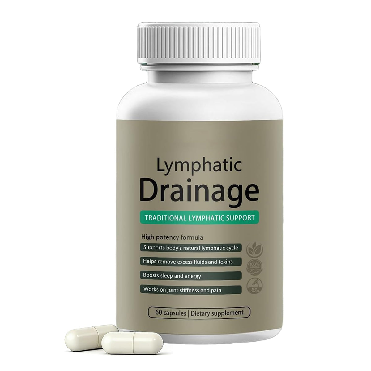 QYGCHUSIN Lymphatic Drainage Capsules bottle front view for everyday immune support.