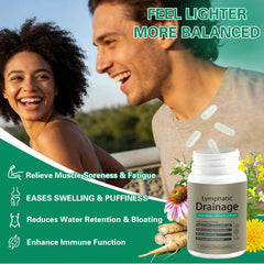 QYGCHUSIN Lymphatic Drainage Capsules label close-up highlighting elderberry and dandelion for immune wellness.